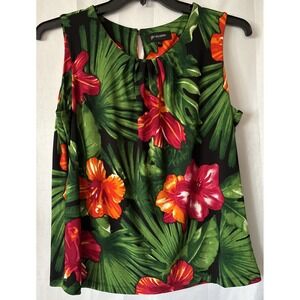 GRAYSON Womens Tank Top Size XL Tropical Floral Sleeveless ResortCruise Vacation